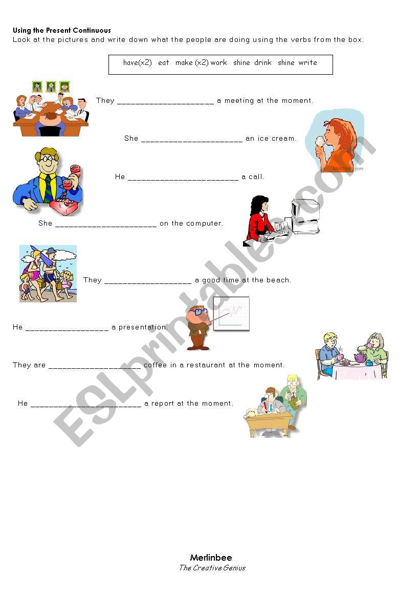 Present Continuous worksheet