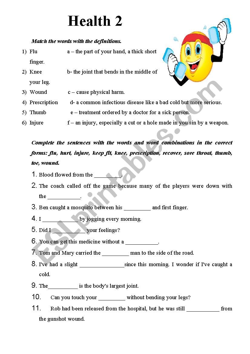 Health 2 worksheet