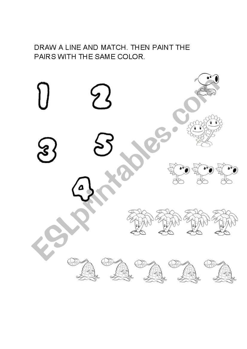 Numbers 1 to 5 worksheet