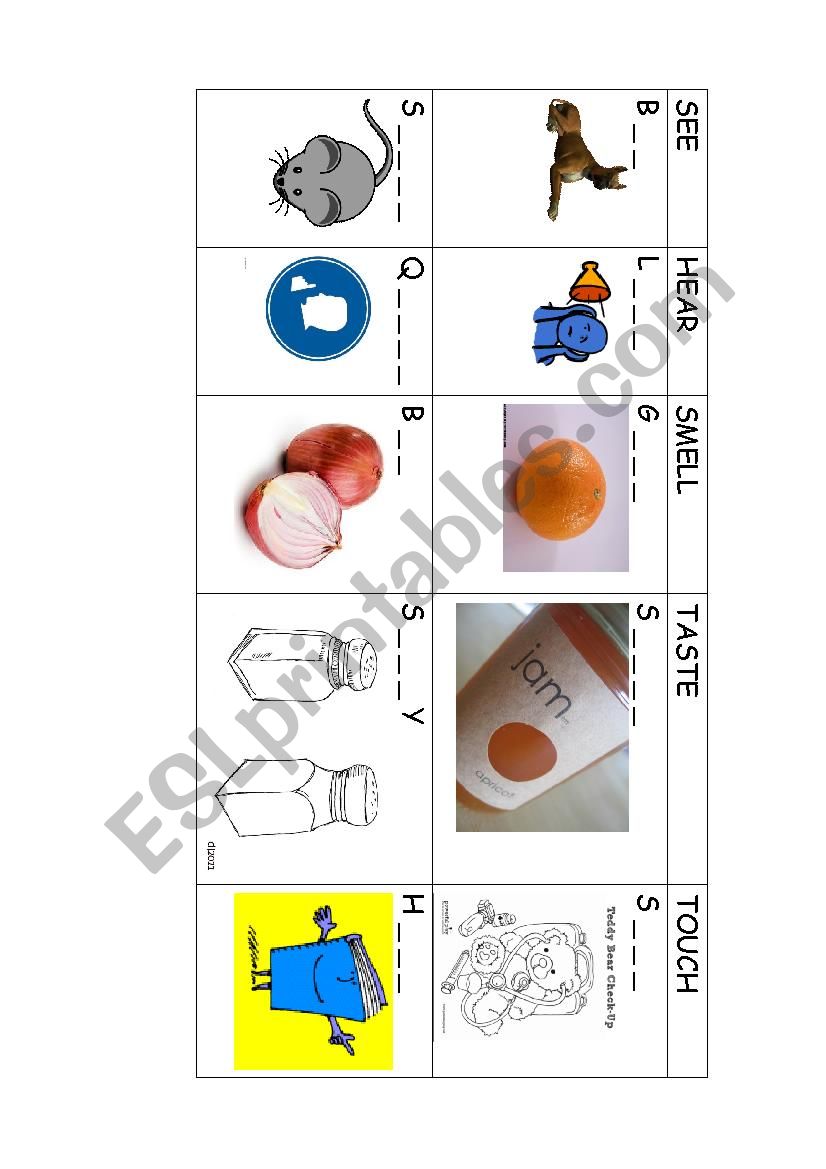 Senses adjective practice worksheet