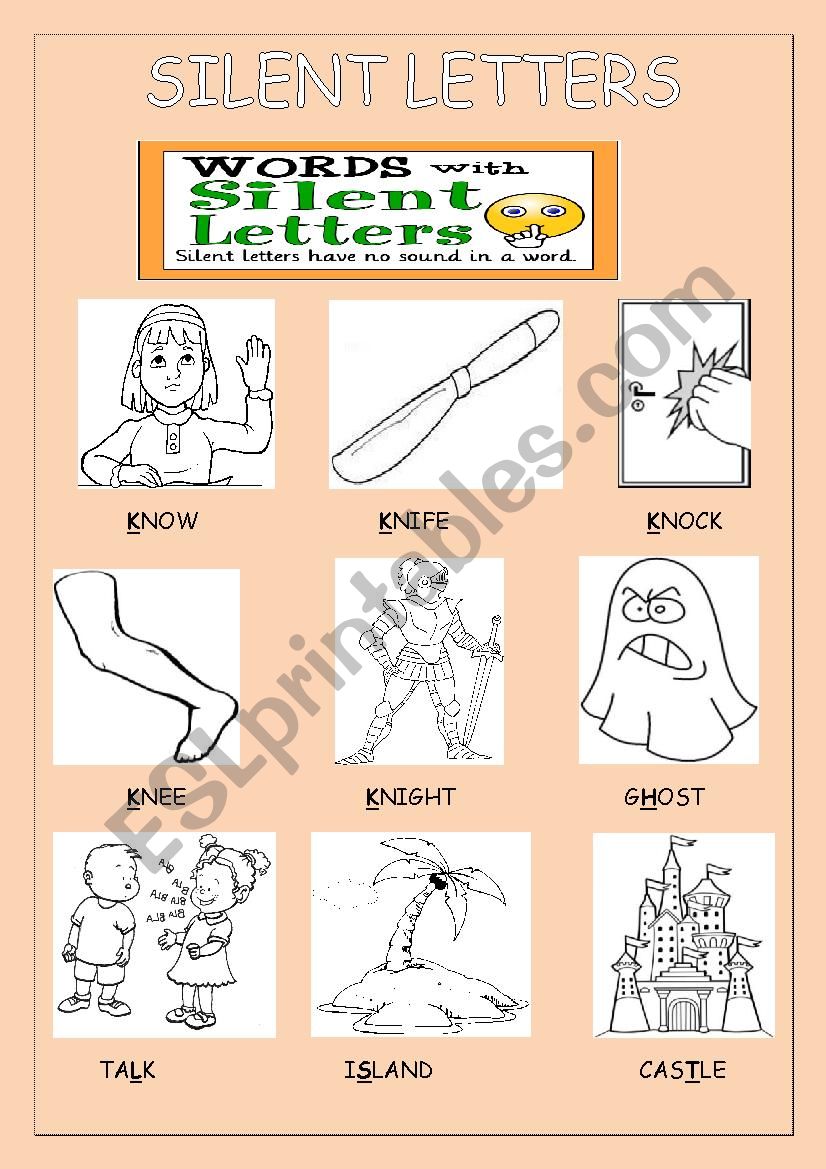 Silent letters worksheet