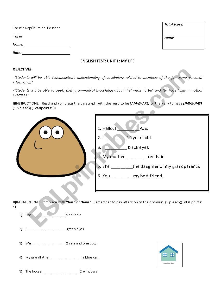 personal information worksheet
