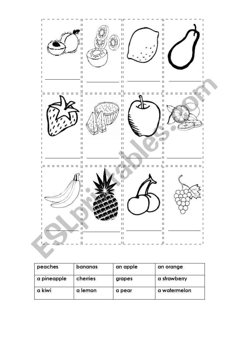 Fruit worksheet