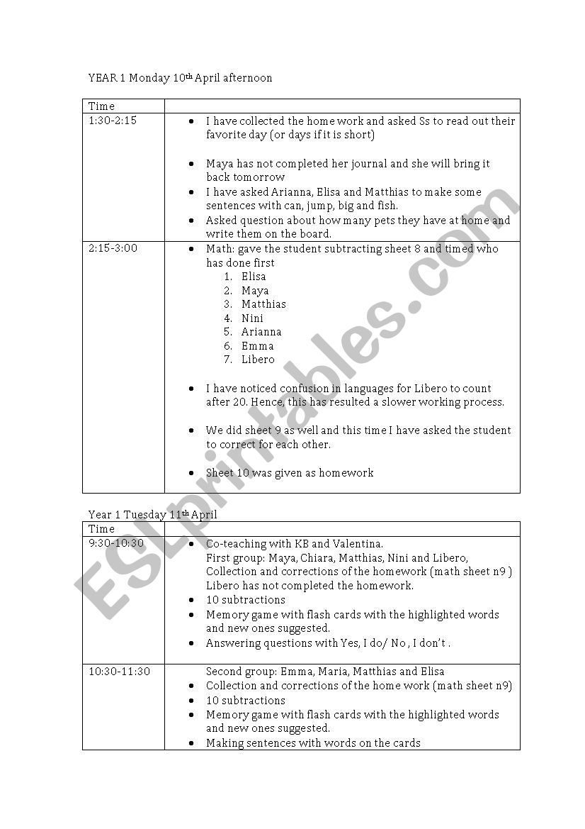 Nancy Green worksheet