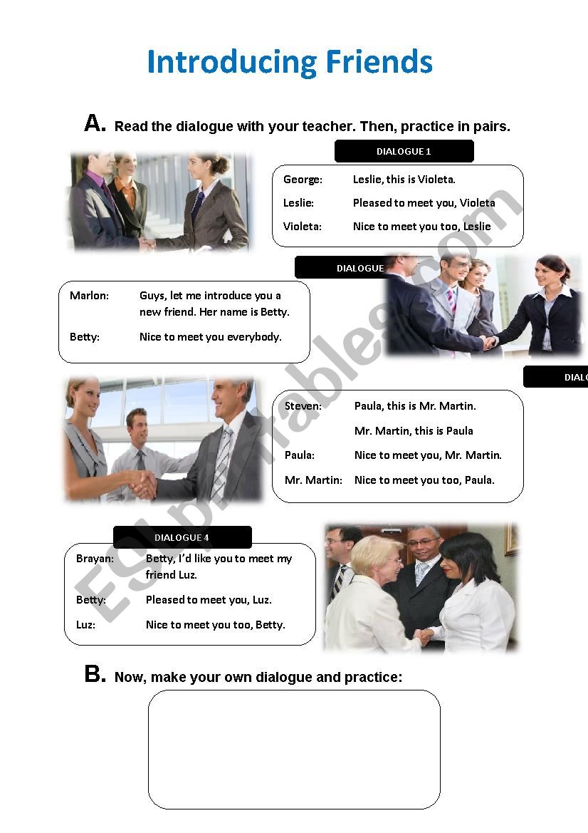 Introducing Friends worksheet