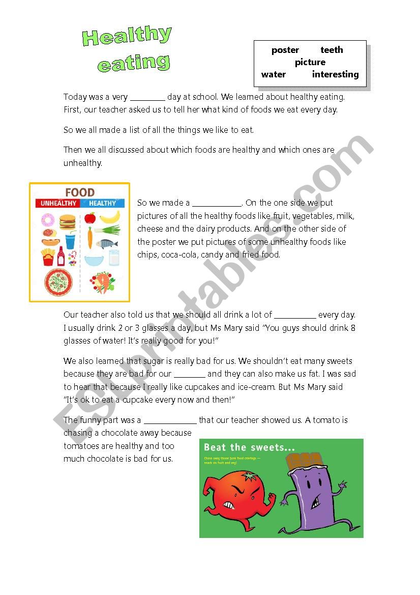 Healthy Eating worksheet