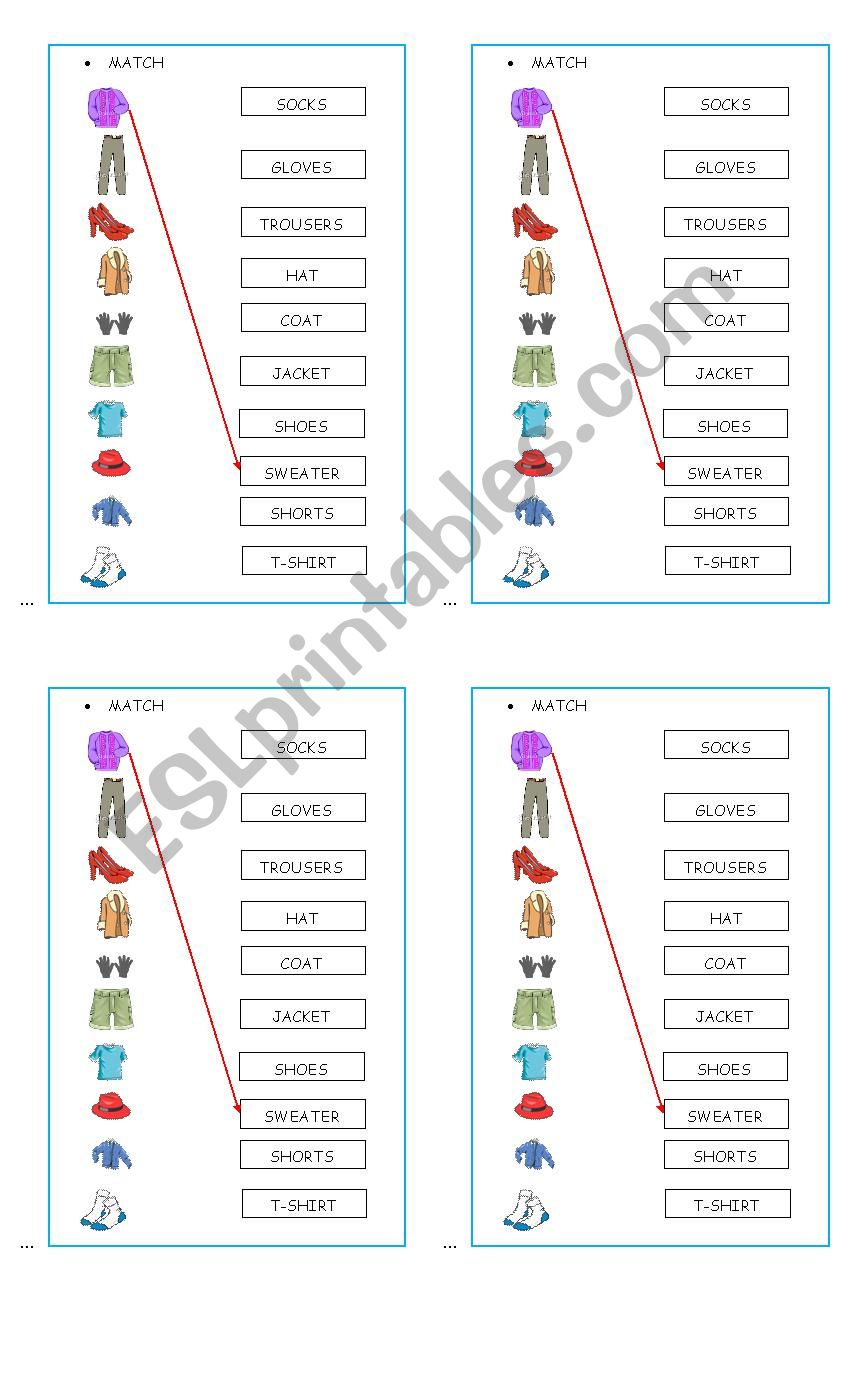 CLOTHES MATCH worksheet