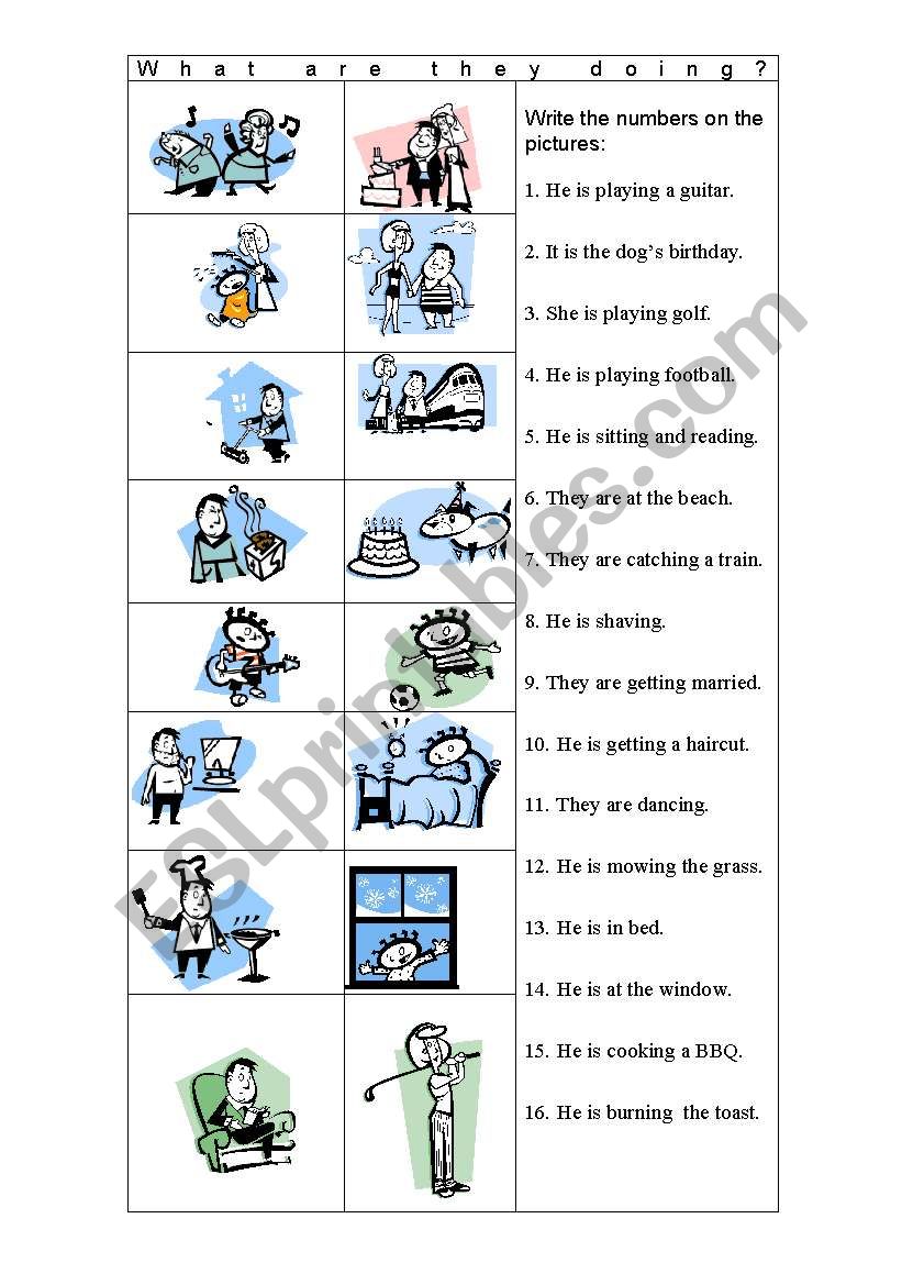 What are they doing? worksheet