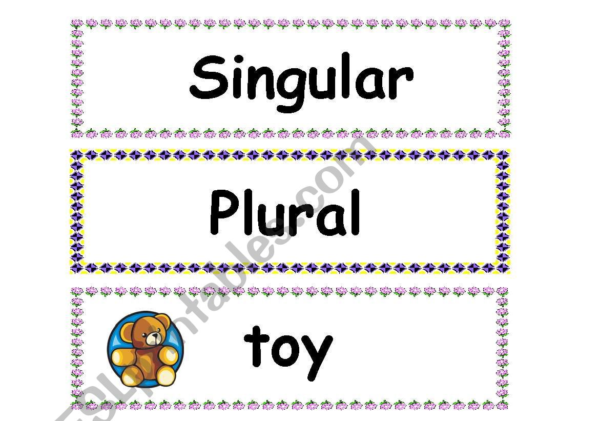 Flashcards- Singular and Plural (Part 1)