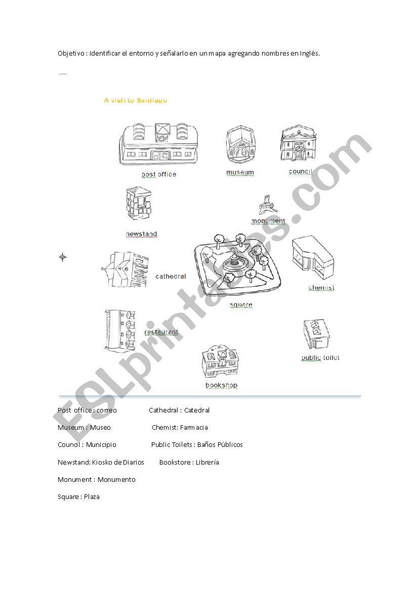 A city Map  worksheet