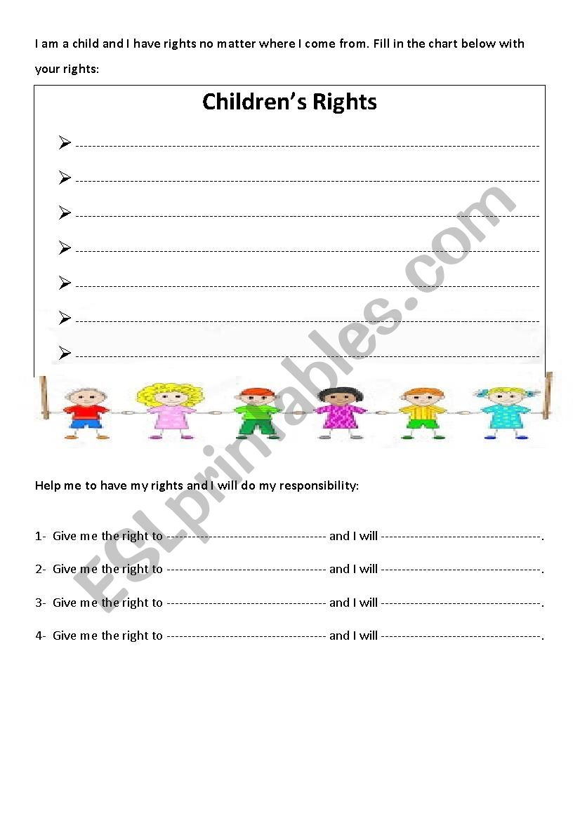 childrenÂ´s rights worksheet