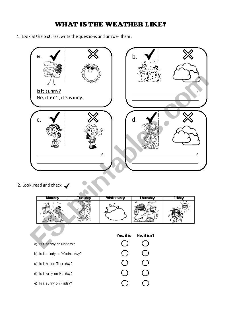 Whats the weather like? worksheet