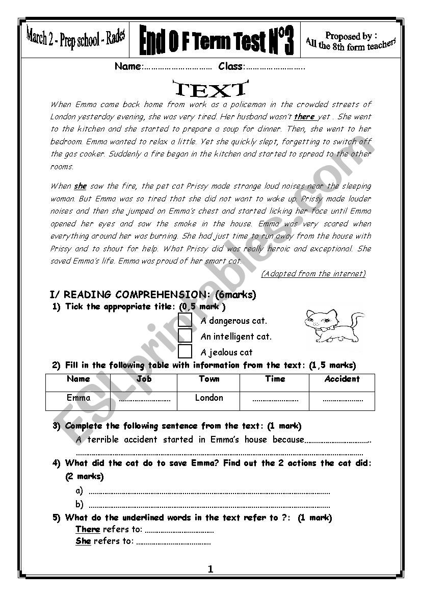 End-of term Test N.3 _ 8th Tunisian Formers