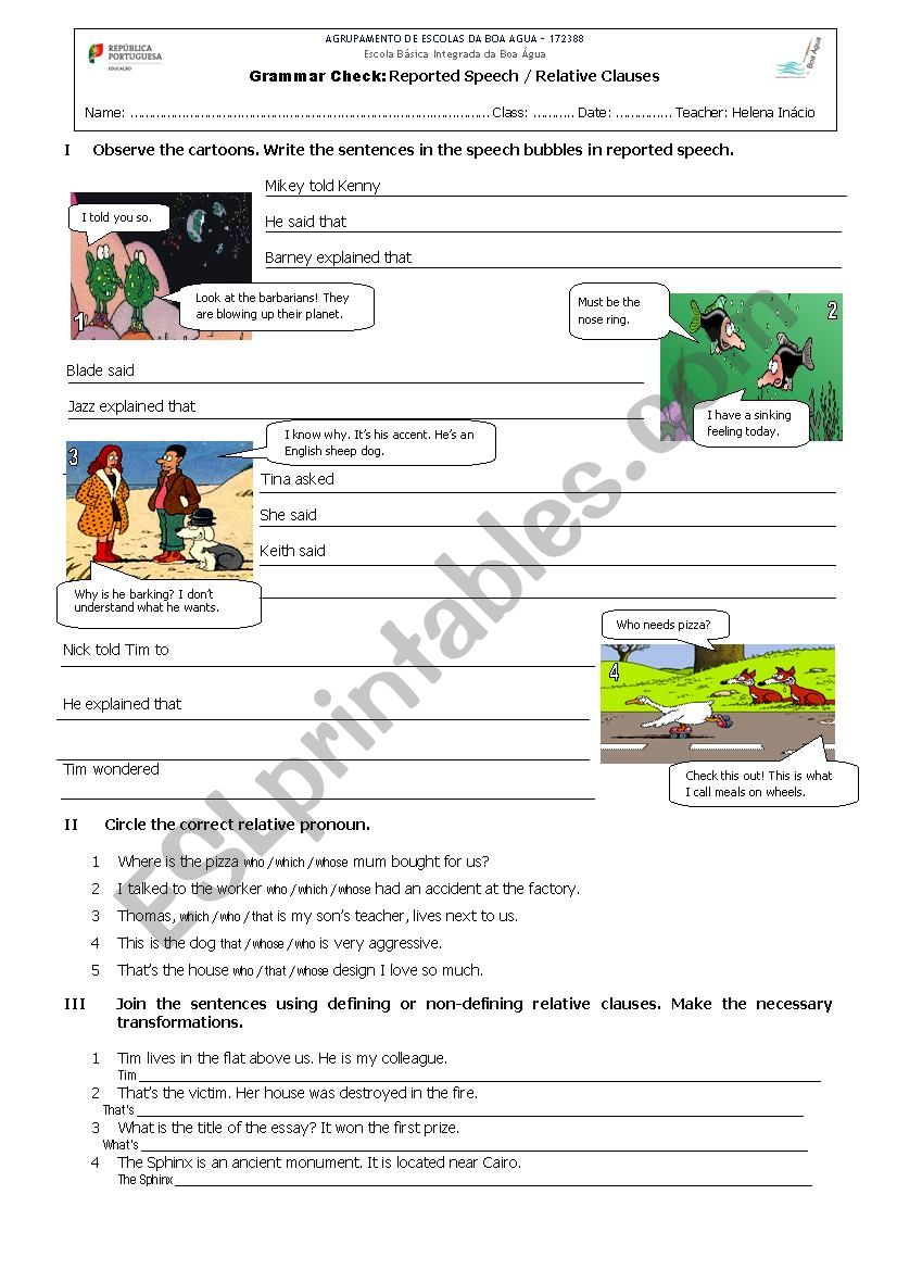 Reported Speech and Relative Clauses