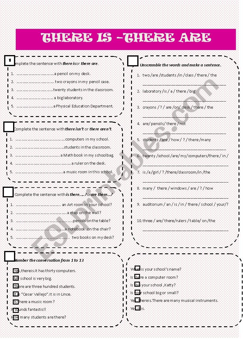 There is-there are worksheet