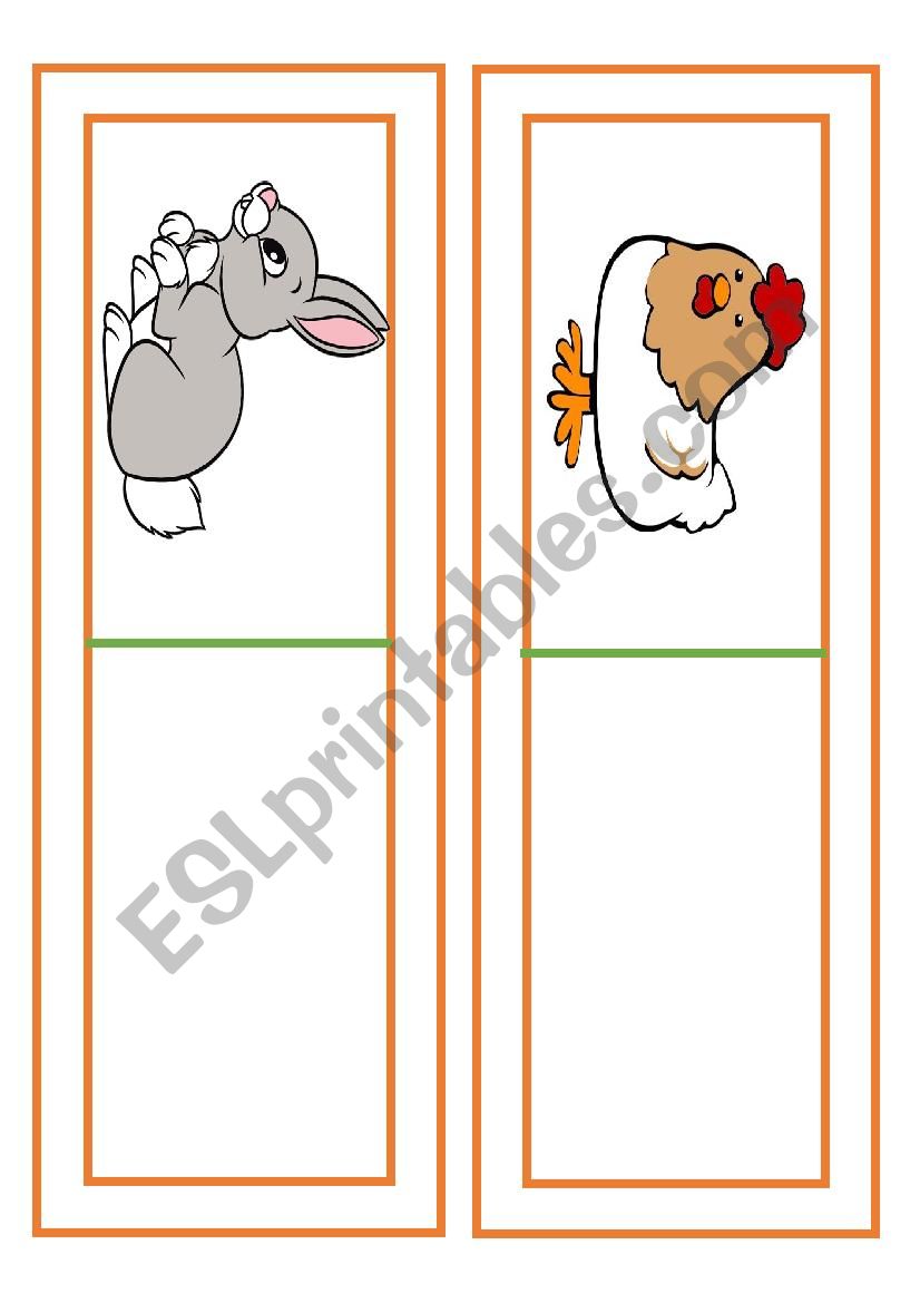 animals domino worksheet