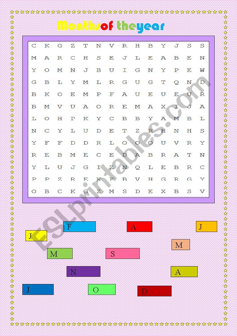 Months of the year worksheet