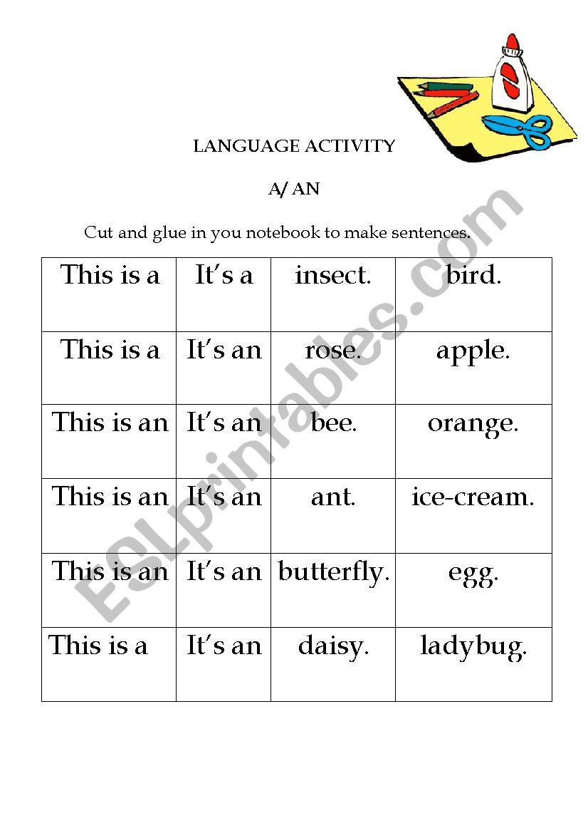 A An - Garden worksheet