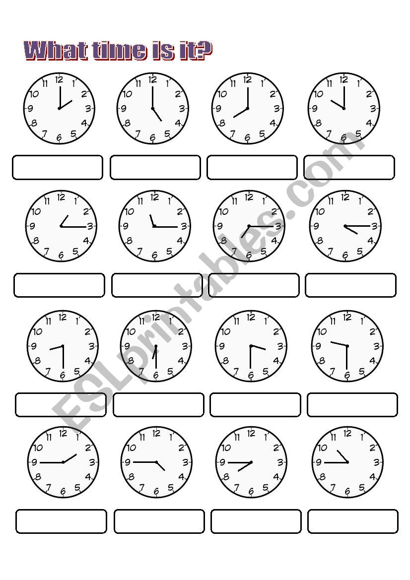 Telling time worksheet