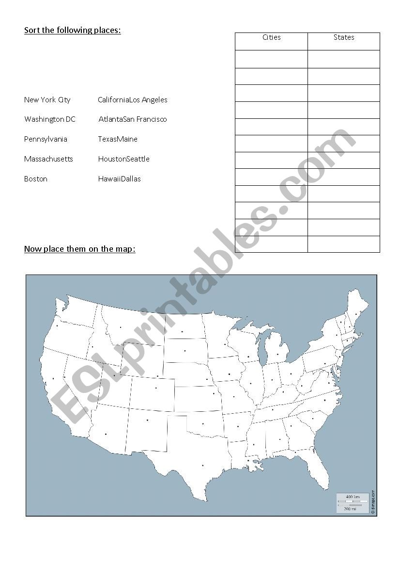 sorting worksheet