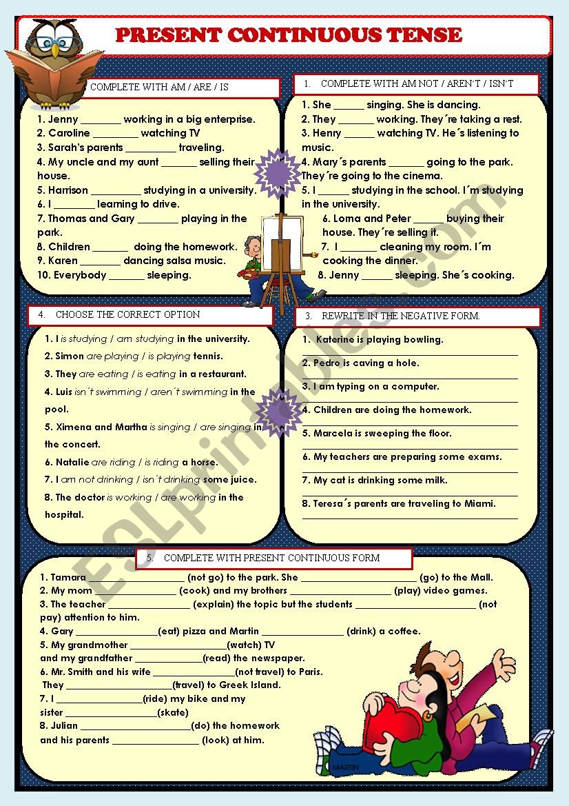 PRESENT CONTINUOUS ACTIVITY worksheet