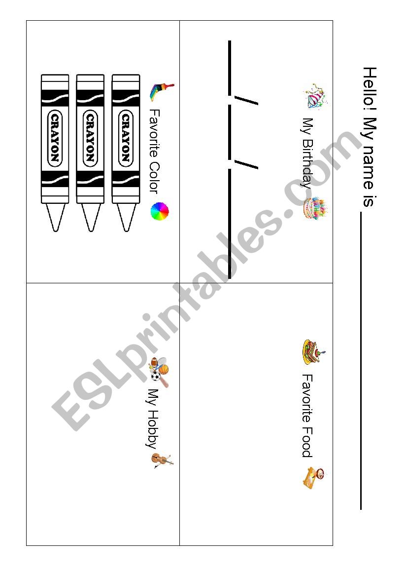 Self Introduction worksheet worksheet