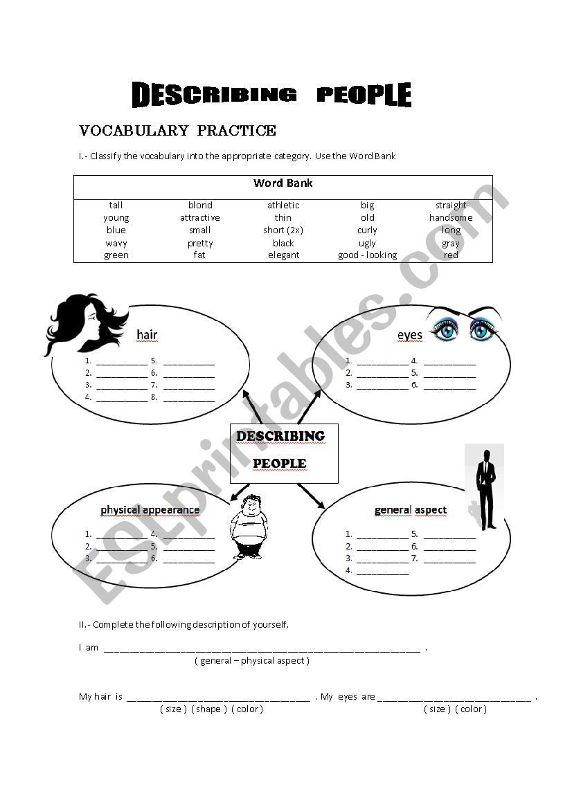 Describing people worksheet