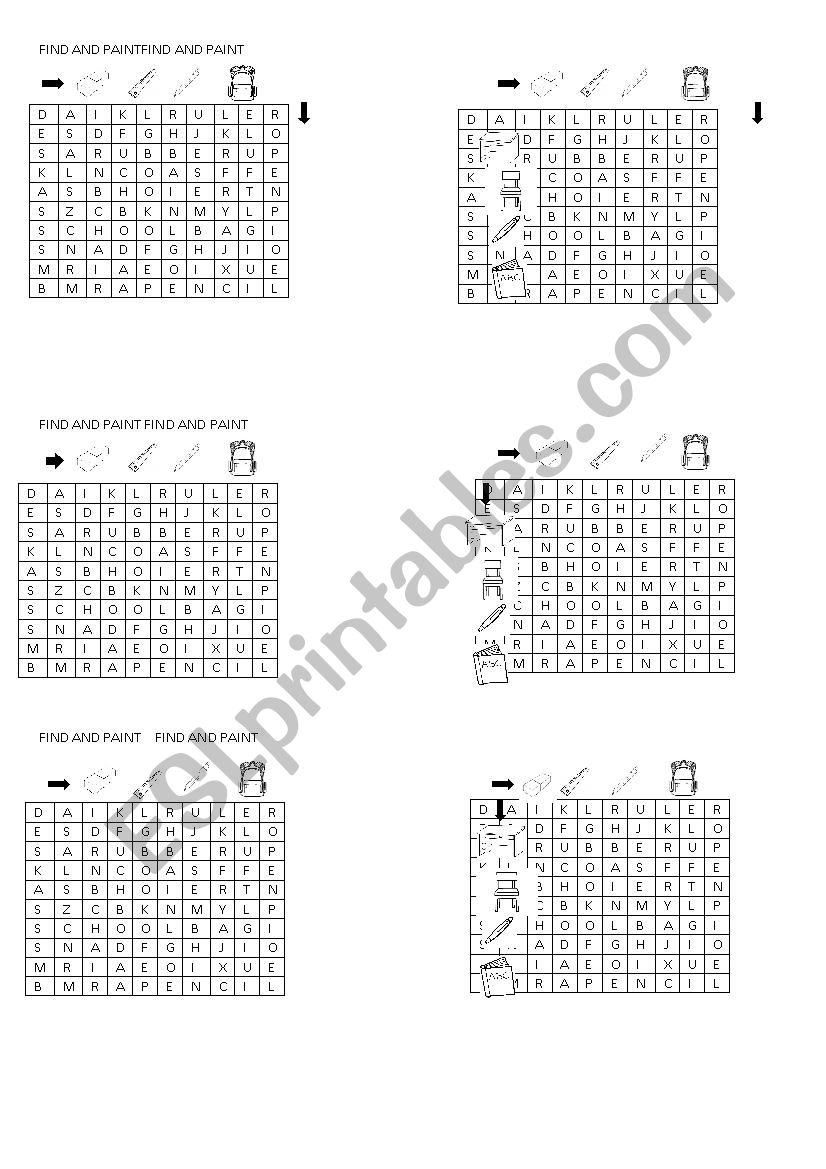 my classroom objects worksheet