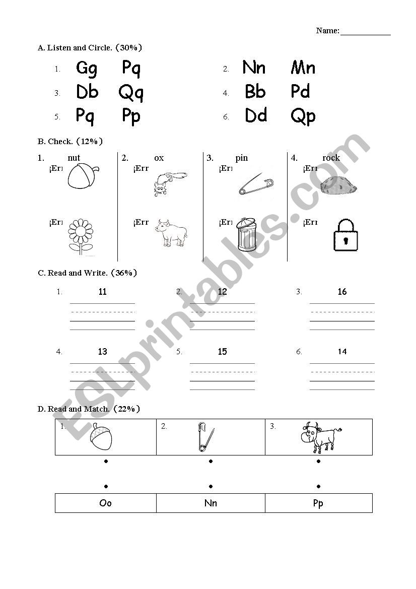 ABC quiz worksheet