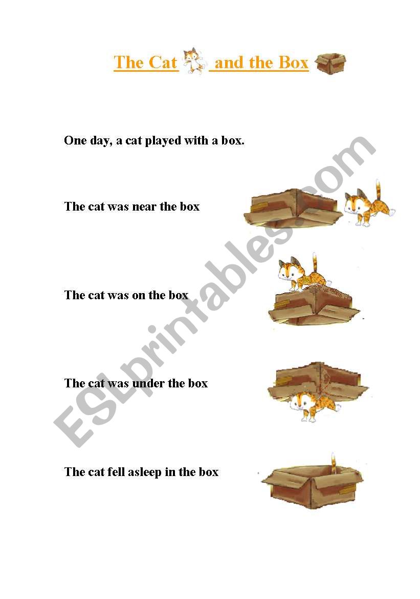 Prepositions - The cat and the box