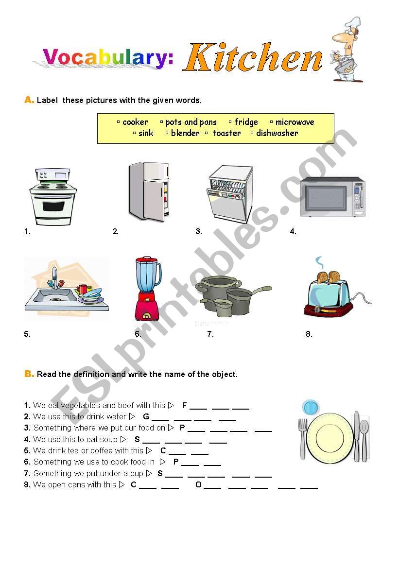 The Kitchen worksheet