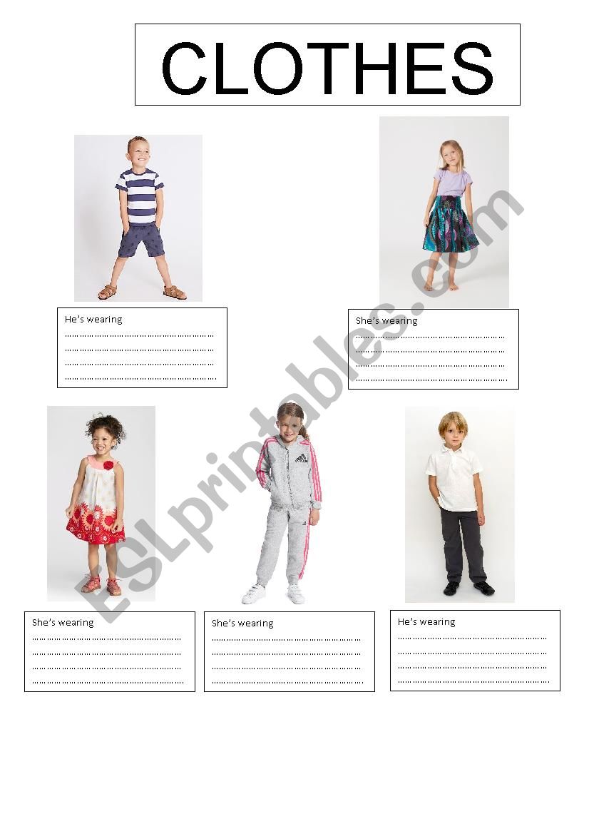 Clothes worksheet