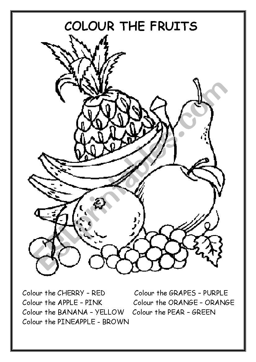 fruits worksheet