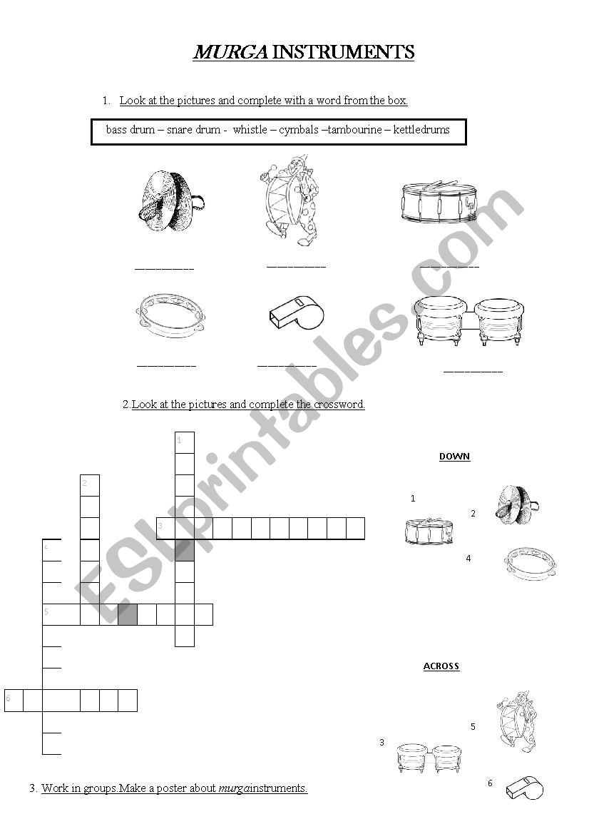 Murga project : vocabulary worksheet 2