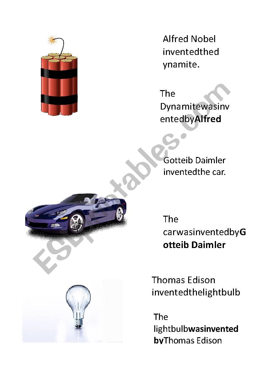 Passive Voice with inventions worksheet