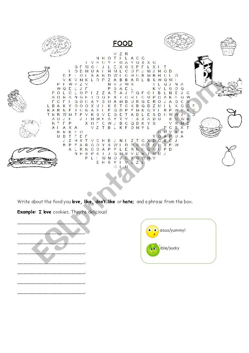 FOOD SHEET  worksheet
