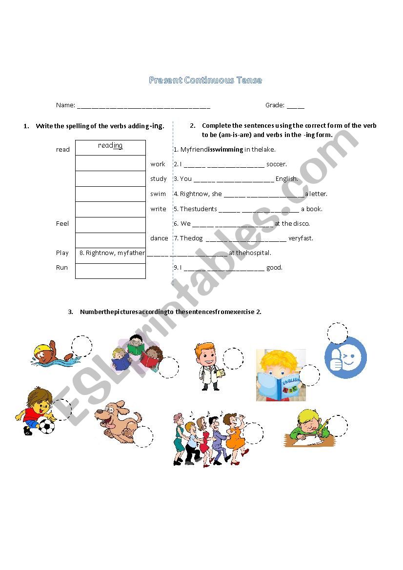 Present Continuous worksheet