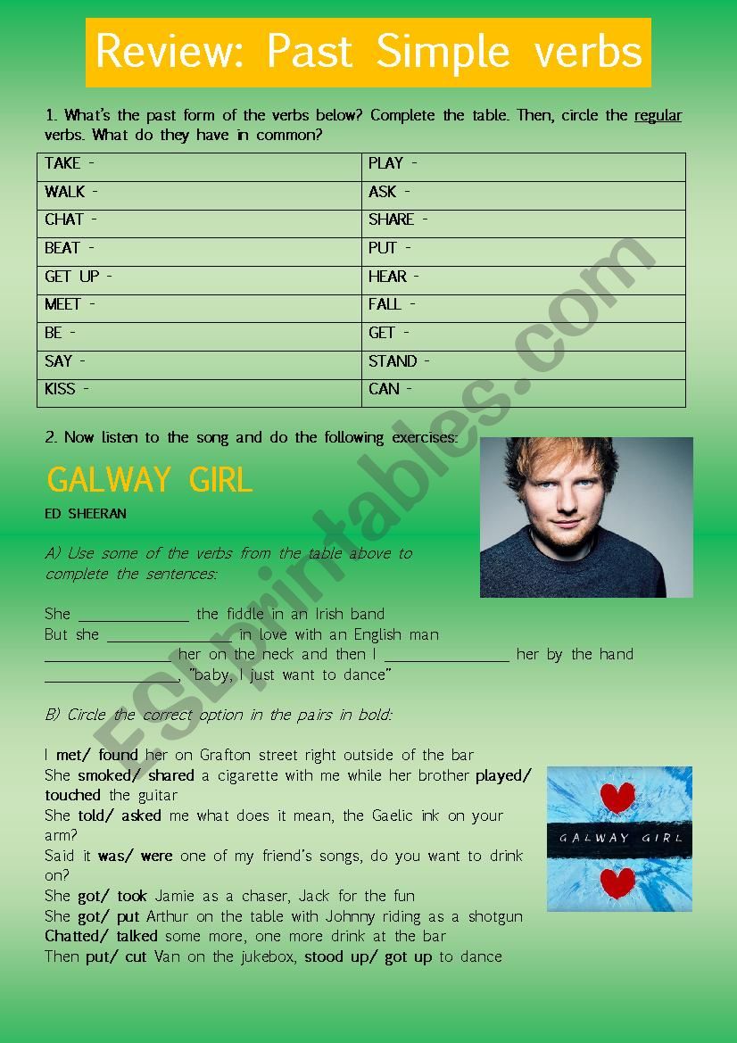 SONG: GALWAY GIRL, BY ED SHEERAN