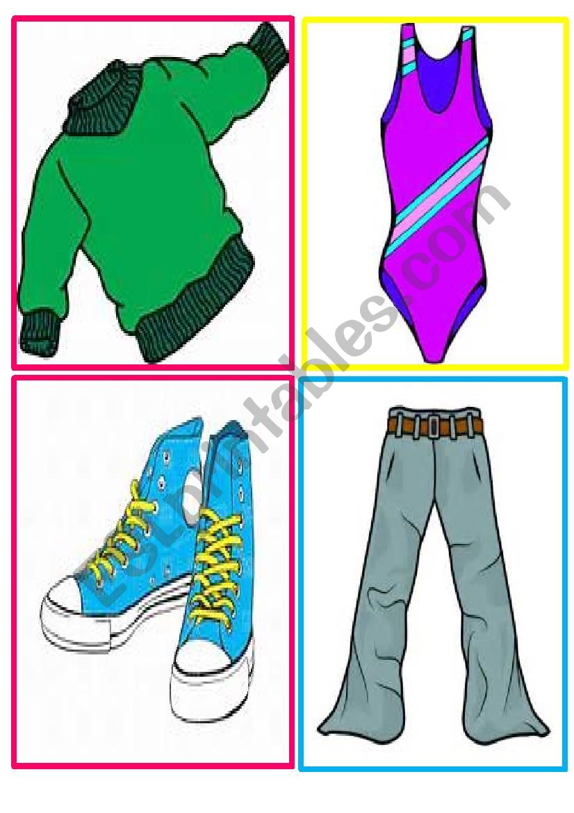 Clothes flashcards set II  worksheet