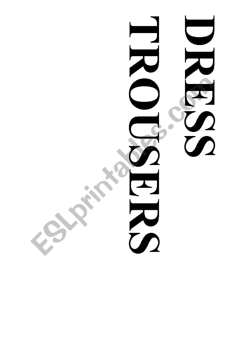 Clothe flashcard words worksheet
