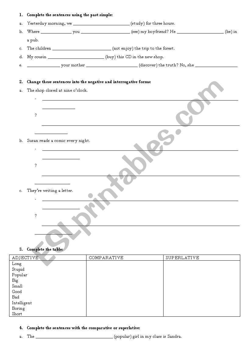 ENGLISH REVIEW worksheet