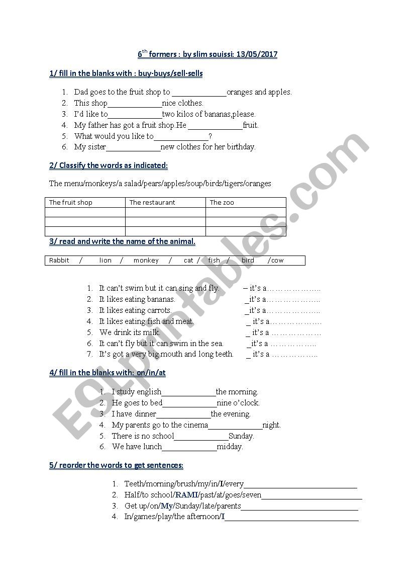 review worksheet