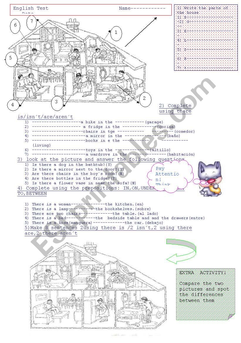 There is/are(Aff/Neg/Int) Prepositions/Vocabulary: Parts of the house