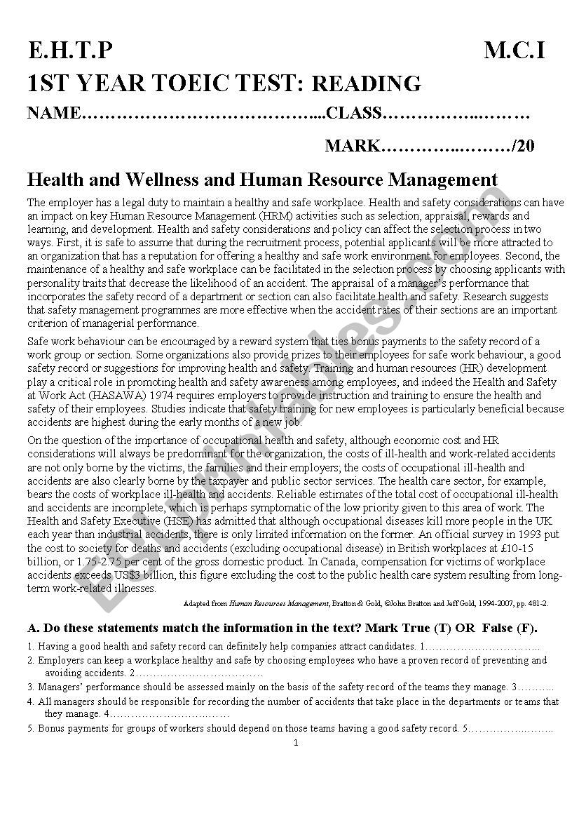 Final Exam worksheet
