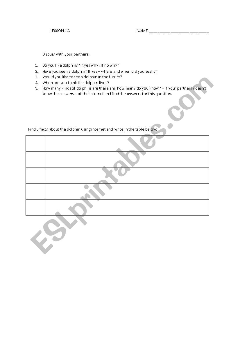 discuss  worksheet
