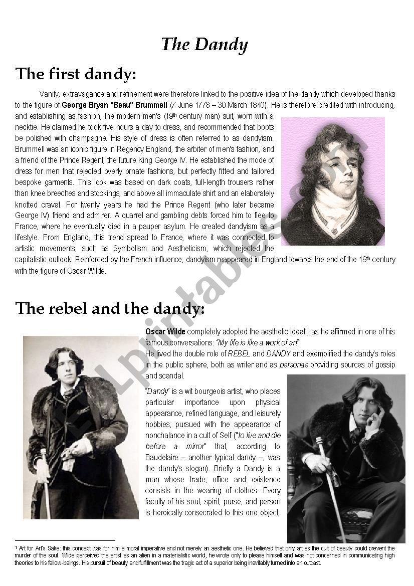 Oscar Wilde and the Dandy worksheet