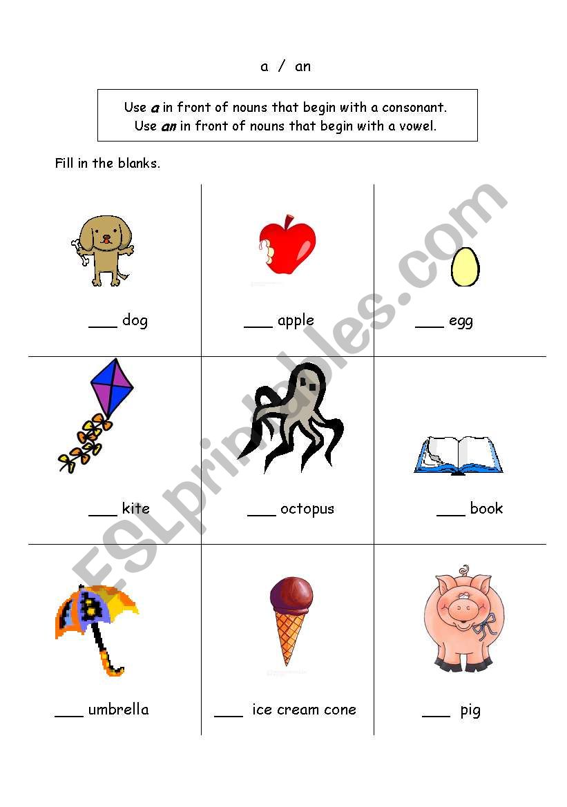 A or An? worksheet