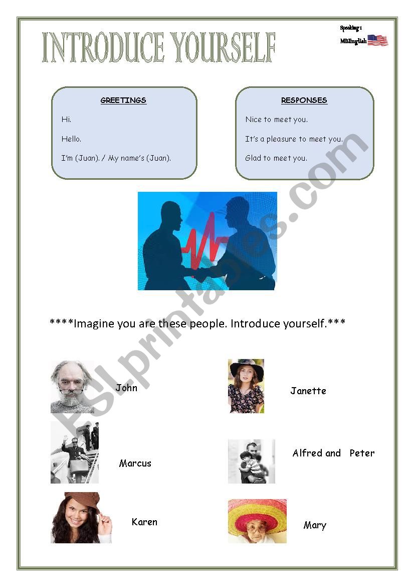 INTRODUE YOURSELF worksheet