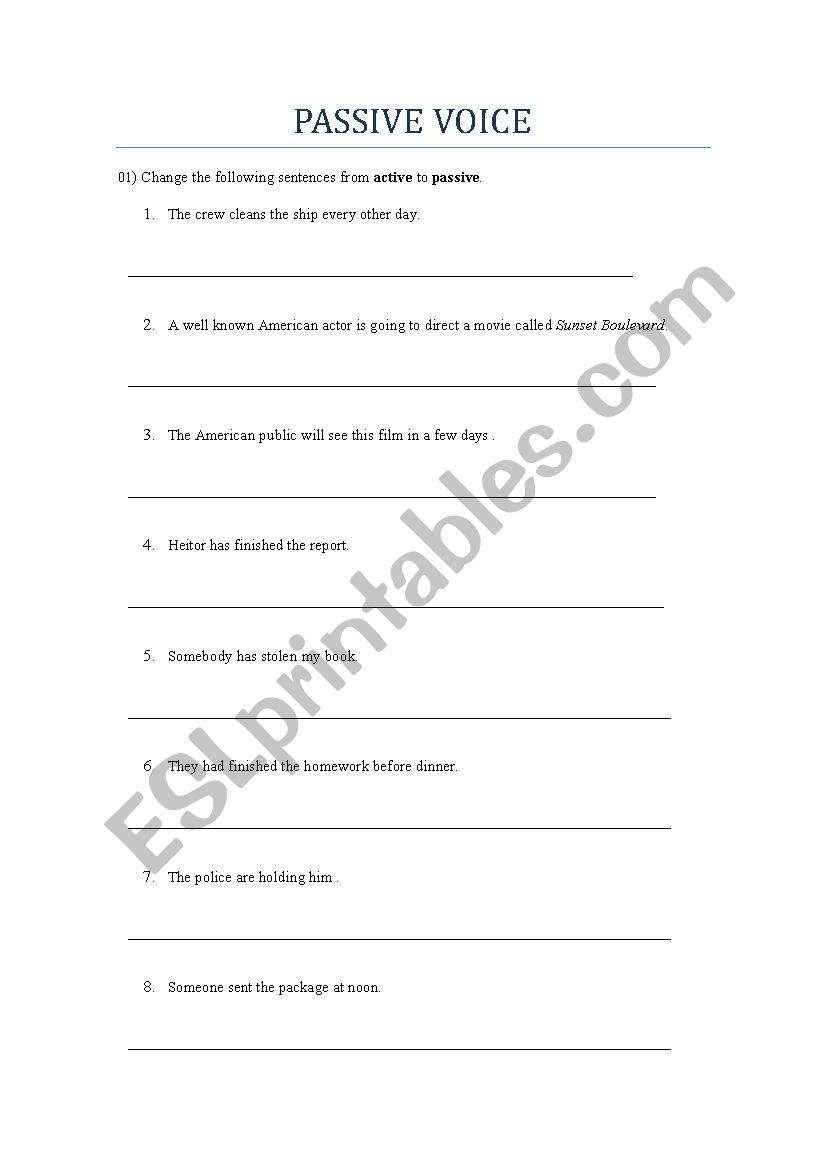 Passive Voice worksheet