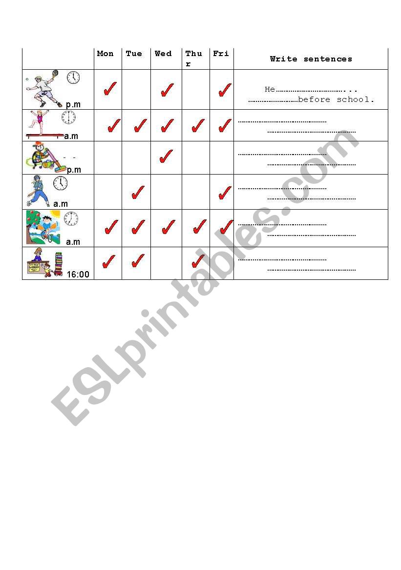 adv of frequency worksheet